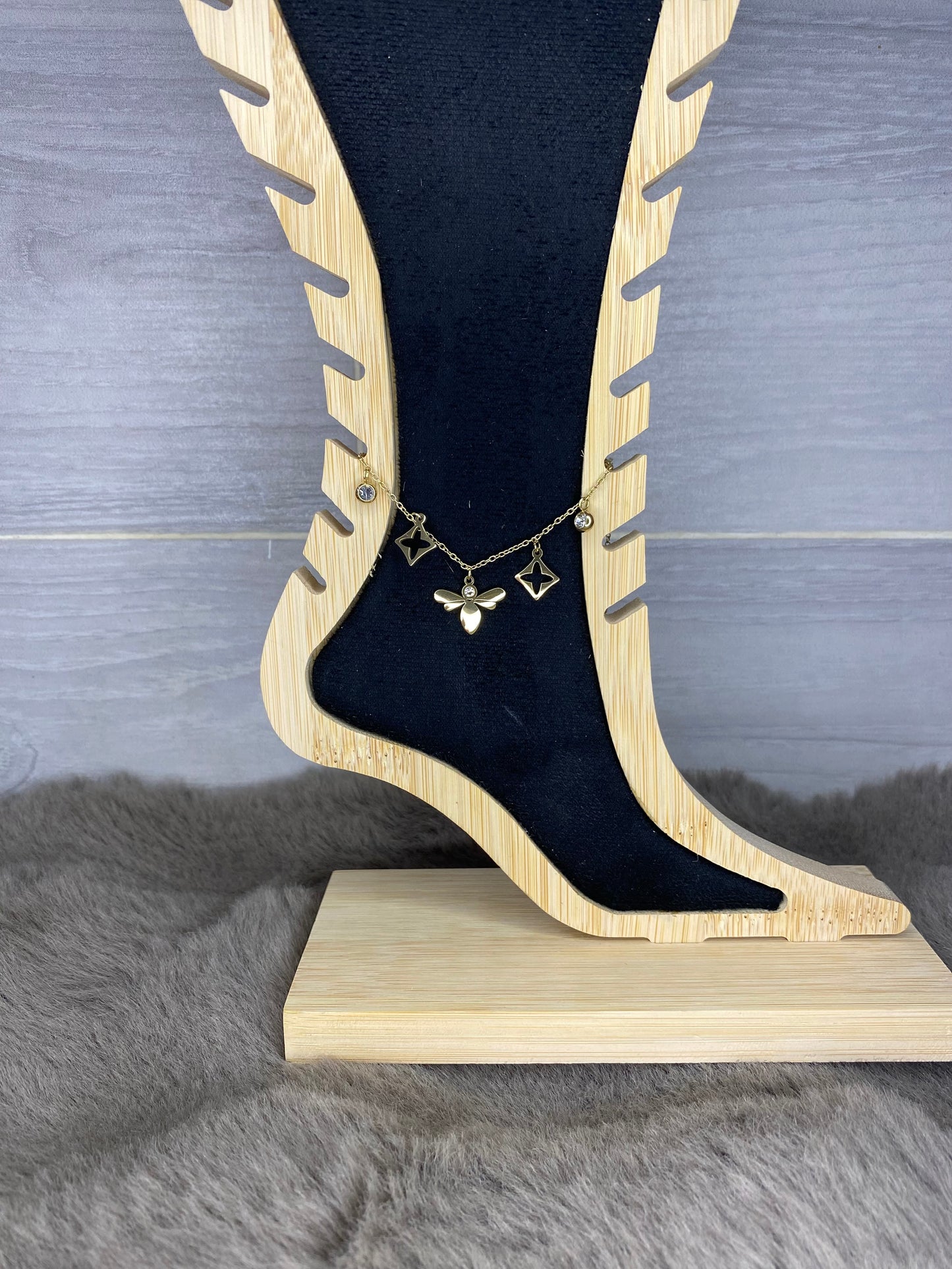 Chaine de cheville motif abeille