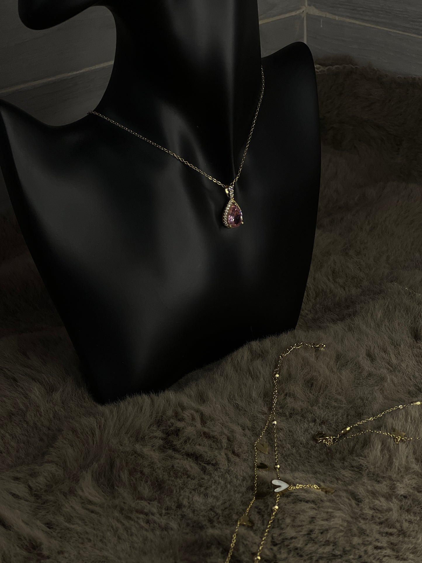 Collier pierre rose