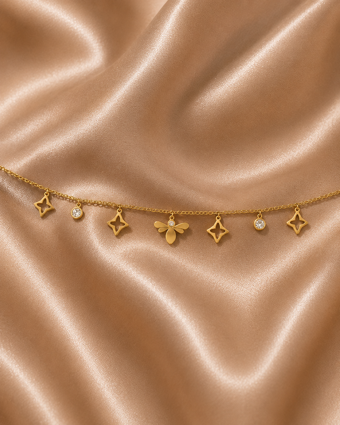 Chaine de cheville motif abeille
