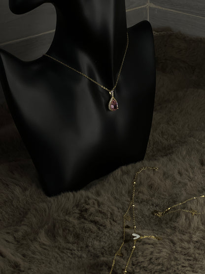 Collier pierre rose