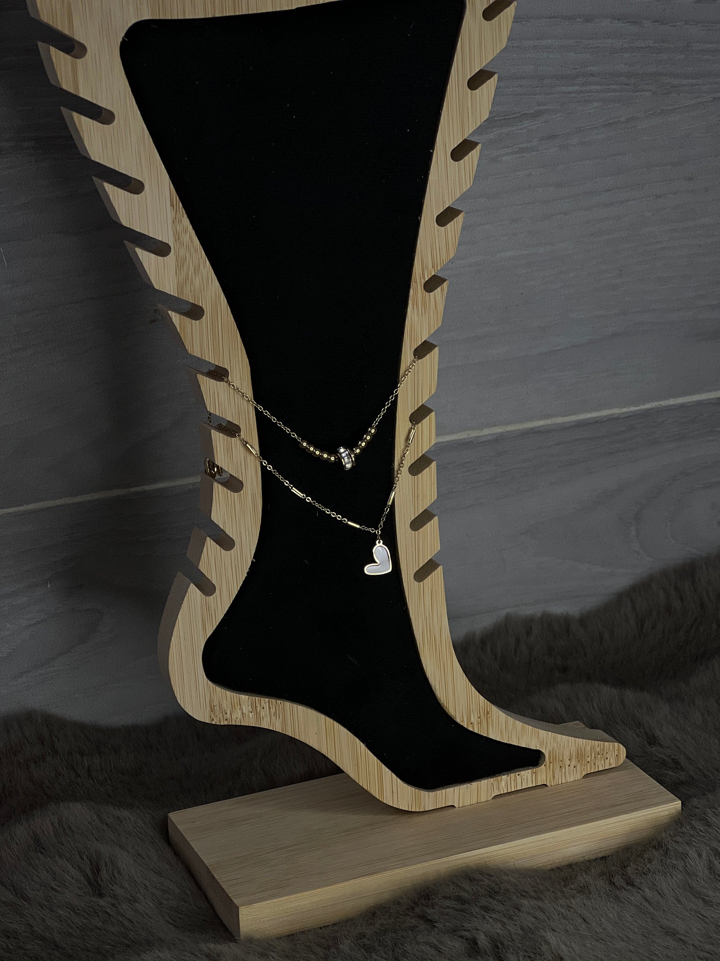 Chaine de cheville coeur