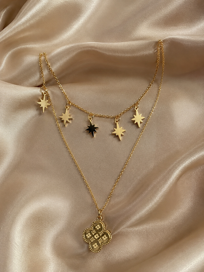 Collier double étoiles