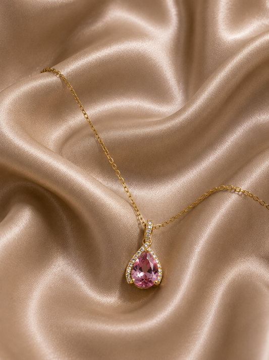 Collier pierre rose