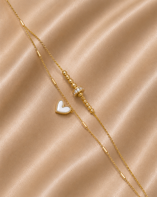 Chaine de cheville coeur